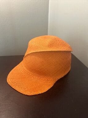 Worth & Worth Orange Woven Brim Hat New York Signed Hand Woven Bespoke Sz Large